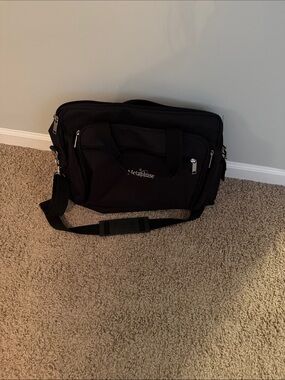 Black Laptop Briefcase for Men with Shoulder Strap
